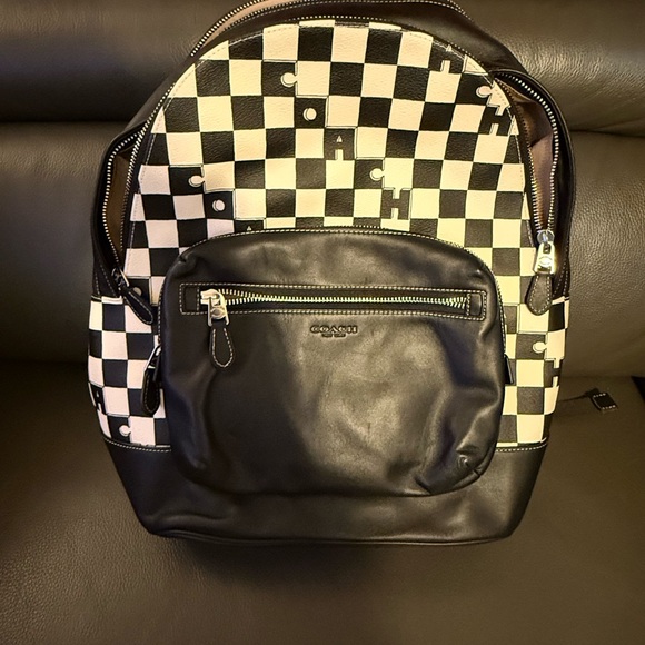 Coach Black and White Checkered Men's Backpack - Picture 1 of 15